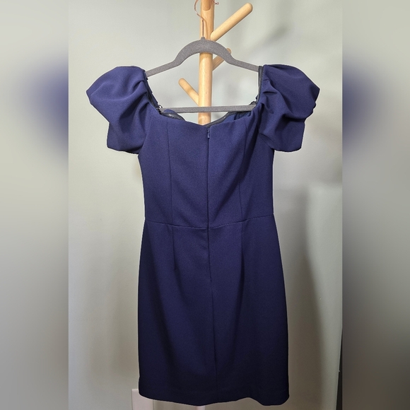 Betsy & Adam Blue Violet Puff Sleeve Mini Dress - Picture 3 of 7